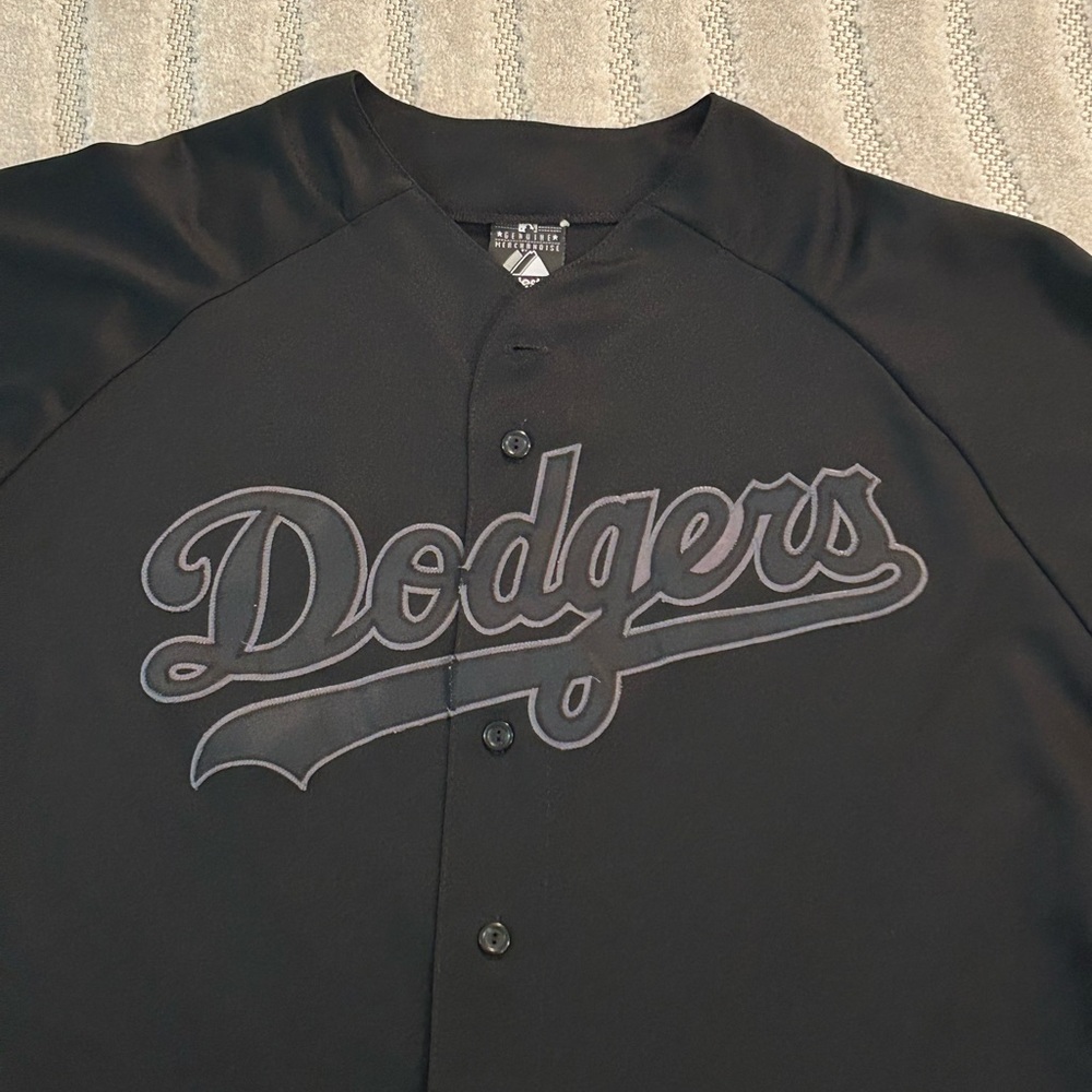 Vintage Los Angeles Dodgers MLB Baseball Majestic All Black Jersey - 3XL